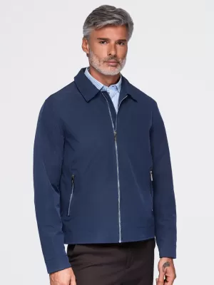 Pánska prechodná bunda OMBRE OM-JANP-0224 NAVY BLUE