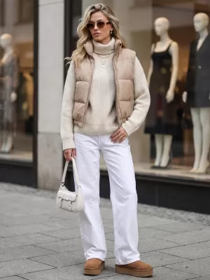 Dámska vesta DSTREET TY5734 BÉŽOVÁ