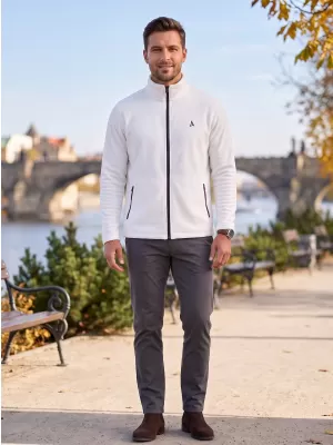 Pánska fleece mikina ALTISPORT ALM002852 BIELA