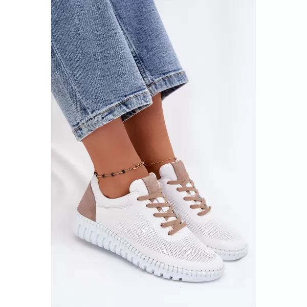  Dámske poltopánky ARTIKER 58C3083 WHITE/BROWN 