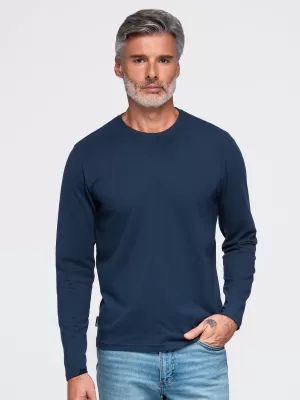 Pánske tričko OMBRE OM-LSBL-0142 NAVY BLUE