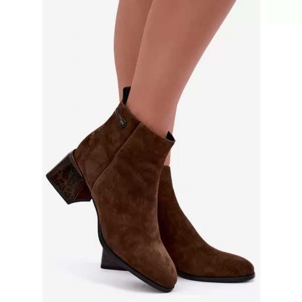  Dámske členkové topánky BOTO 26BT24-398 COFFEE 