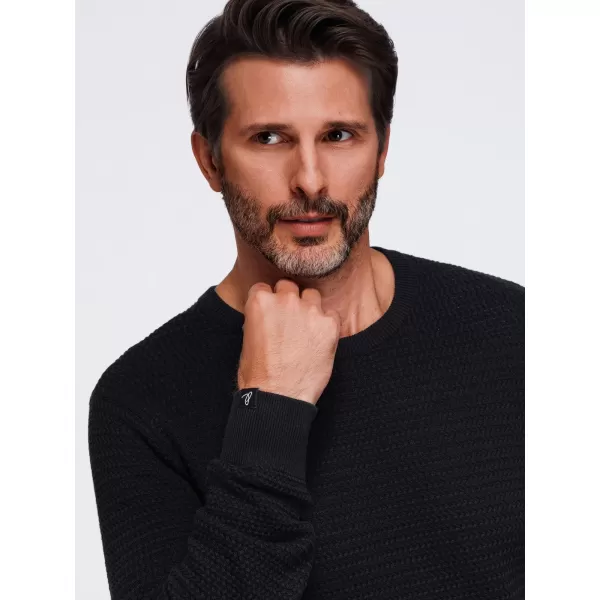  Pánsky sveter OMBRE OM-SWSW-0119 BLACK 