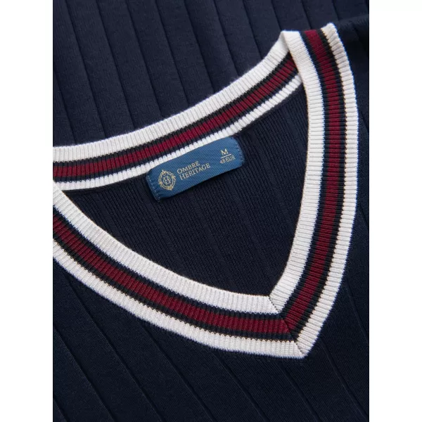  Pánske tričko OMBRE OM-TSCT-0266 NAVY BLUE 