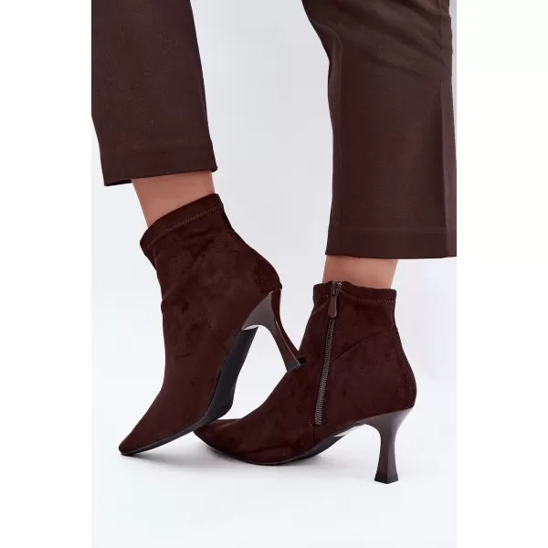  Dámske členkové topánky BOTO 7107 BROWN 