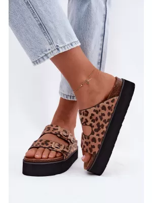 Dámske šľapky WRANGLER 20261072.92A BROWN/BEIGE