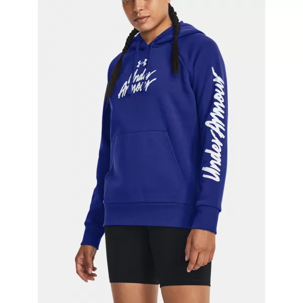  Dámska mikina UNDER ARMOUR UA RIVAL FLEECE GRAPHIC HDY 1379609-400 MODRÁ 