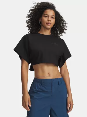 Dámske tričko UNDER ARMOUR CROPPED SCRIPT SS TEE 6009677-008 ČIERNA