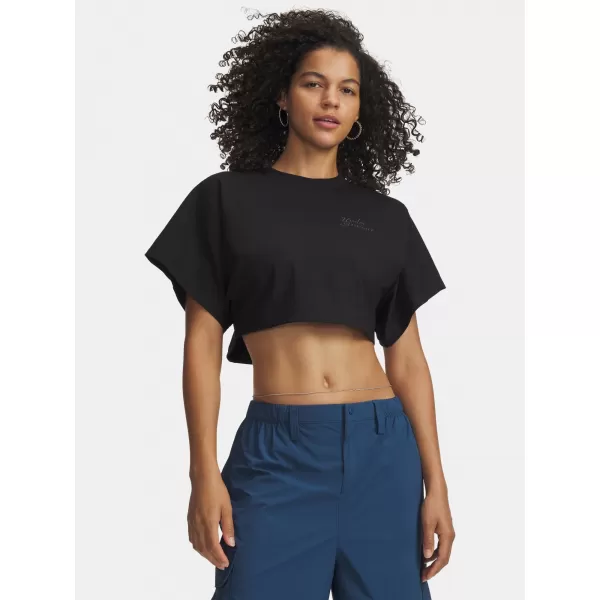  Dámske tričko UNDER ARMOUR CROPPED SCRIPT SS TEE 6009677-008 ČIERNA 