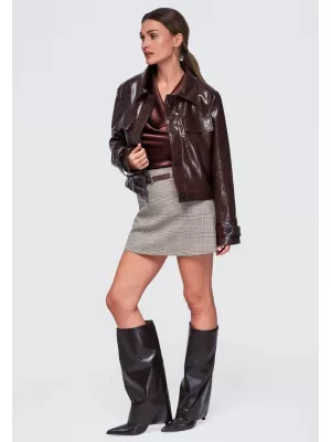 Dámska bunda OMBRE OW-JAFL-0145 BROWN