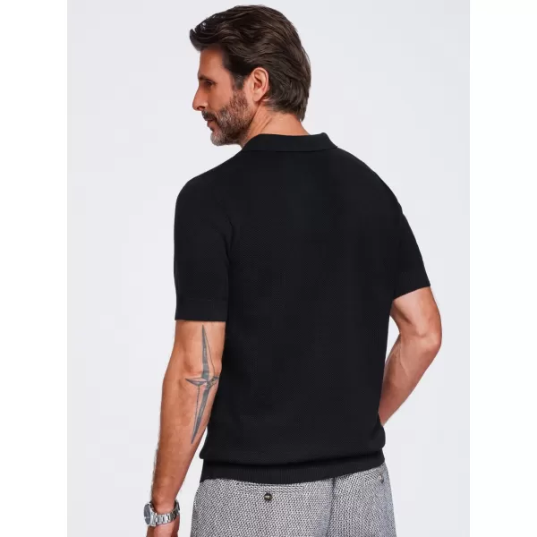 Pánske polo tričko OMBRE OM-POSS-0178 BLACK 