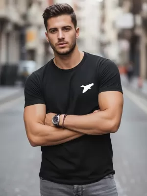 Pánske tričko DSTREET NX0183R-BK ČIERNA
