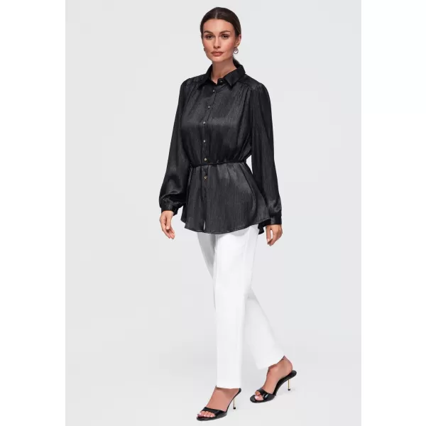  Dámska košeľa OMBRE OW-SH-E0071 BLACK 