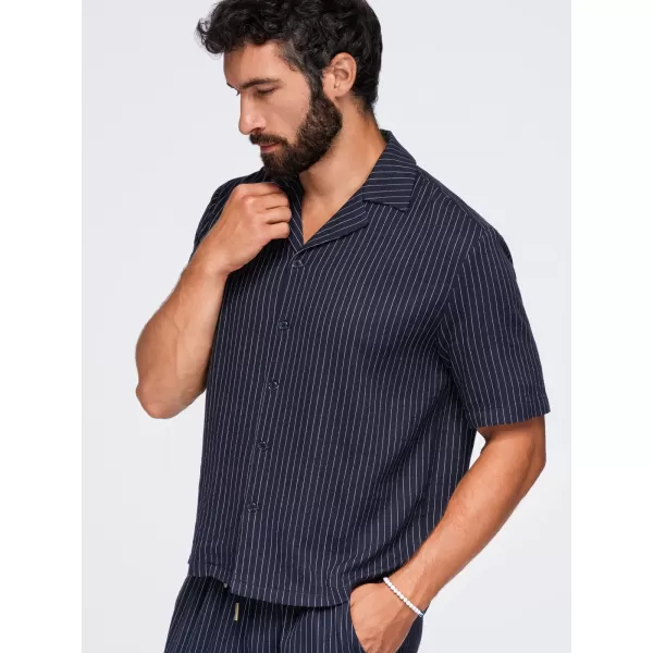  Pánska košeľa OMBRE OM-SHSS-0222 NAVY BLUE 