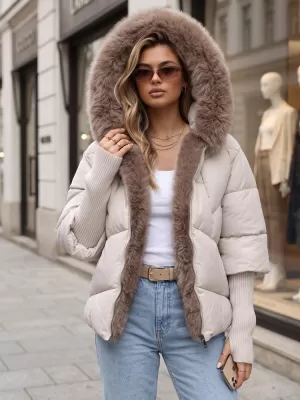 Dámska bunda DSTREET TY5986 SVETLO ŠEDÁ
