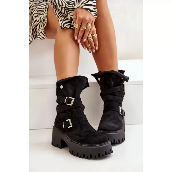  Dámske členkové topánky BOTO QH7825/DA185 BLACK 