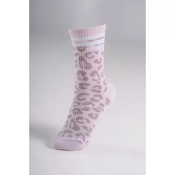  Crew ponožky s leopardím vzorom NEBBIA PRIMAL 106 PINK LEOPARD 