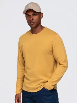 Pánske tričko OMBRE OM-LSBL-0142 MUSTARD