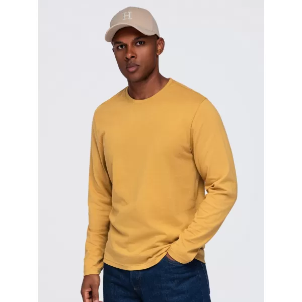  Pánske tričko OMBRE OM-LSBL-0142 MUSTARD 
