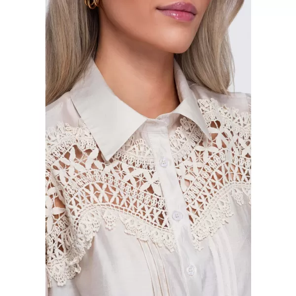  Dámska košeľa OMBRE OW-SH-E0075 BEIGE 