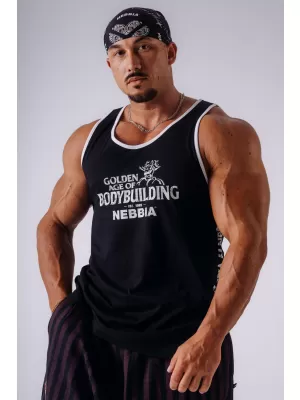 Pánske tielka NEBBIA OLYMPIA MUSCLE BACK STRINGER 948 BLACK