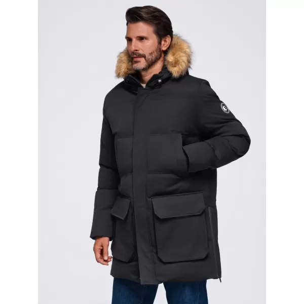  Pánska parka OMBRE OM-JALJ-0310 BLACK 