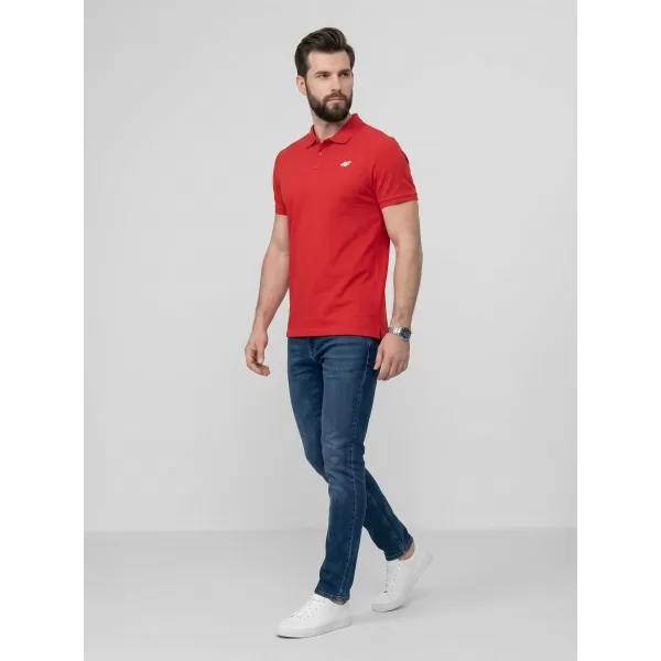  Pánske tričko s golierom 4F WMM00TPTSM0771 RED 