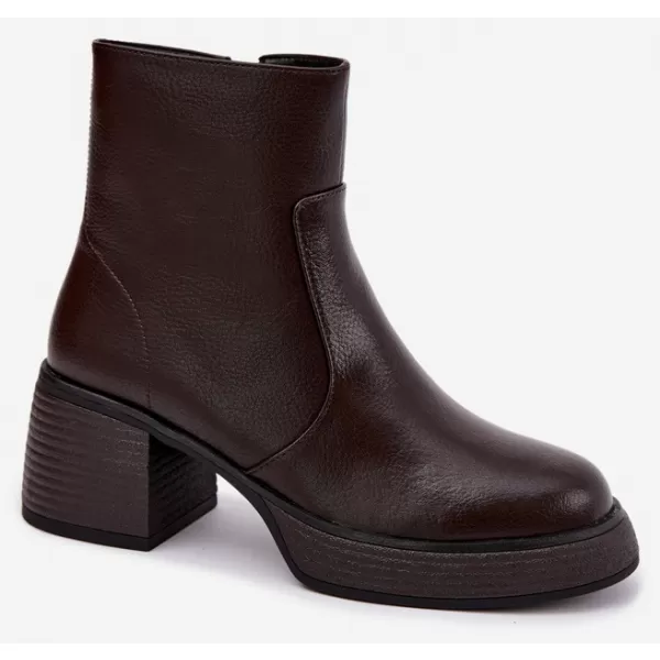  Dámske členkové topánky D&A CR62-3369 DARK BROWN 