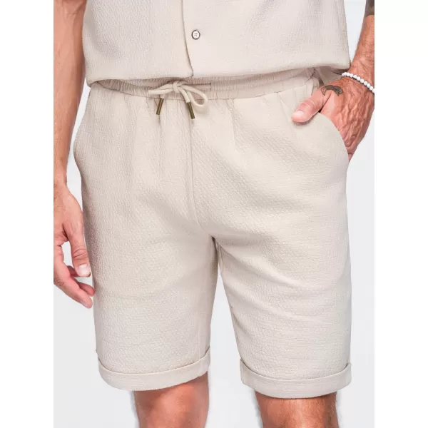  Pánske kraťasy OMBRE OM-SRCS-0207 CREAM 