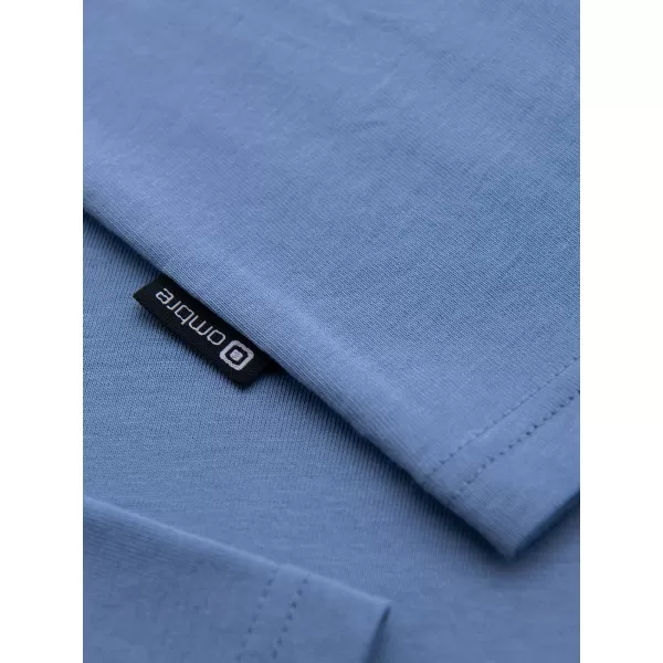  Pánske tričko OMBRE OM-LSBL-0143 LIGHT DENIM 