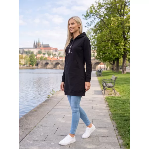  Dámska predĺžená mikina ALTISPORT ALW091419 ČIERNORUŽOVÁ 