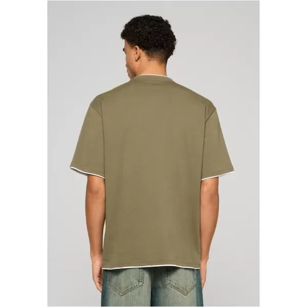  Pánske tričko URBAN CLASSICS TB029A-00824 OLIVE/WHITE 