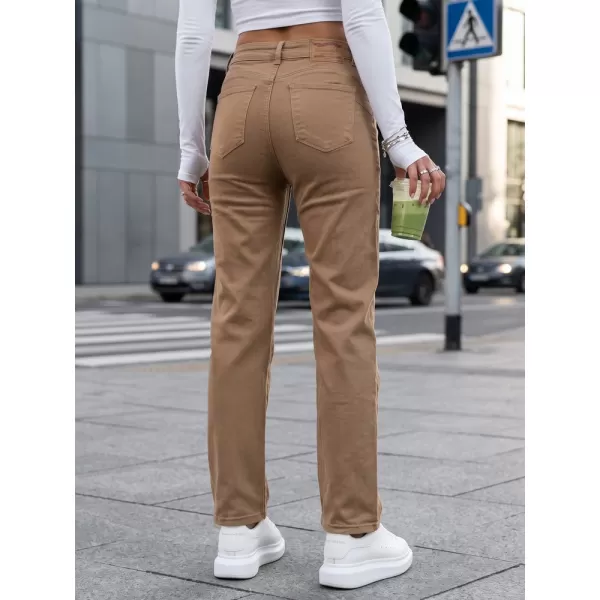  Dámske nohavice DSTREET UY3095 KARAMELOVÁ 