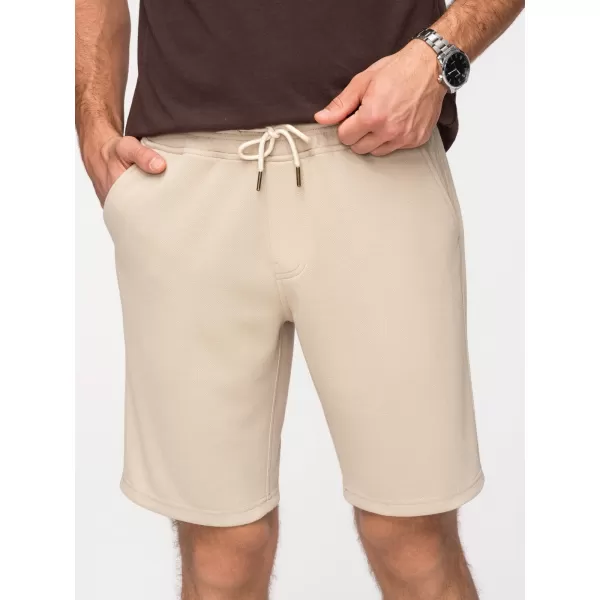  Pánske kraťasy OMBRE OM-SRSK-0124 BEIGE 