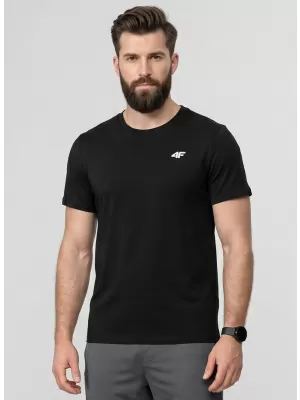 Pánske tričko 4F WAW25TTSHM2373 DEEP BLACK