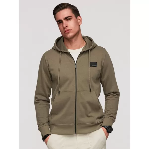  Pánska mikina OMBRE OM-SSZP-0256 OLIVE 