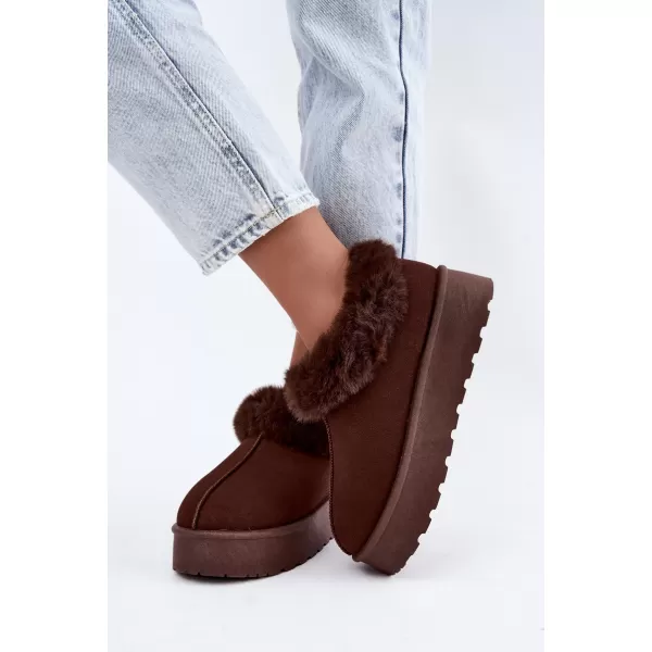  Dámske snehule BIG STAR SHOES UU274203 BROWN/BEIGE SHADOWS 