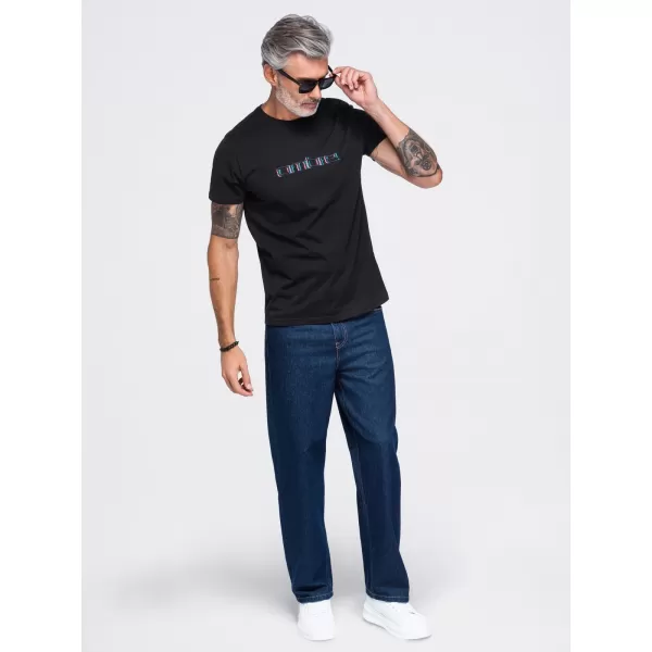  Pánske tričko OMBRE OM-TSPT-0300 BLACK 
