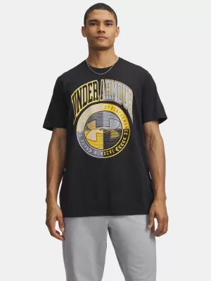 Pánske tričko UNDER ARMOUR M VARSITY CREST SS 6009249-001 ČIERNA