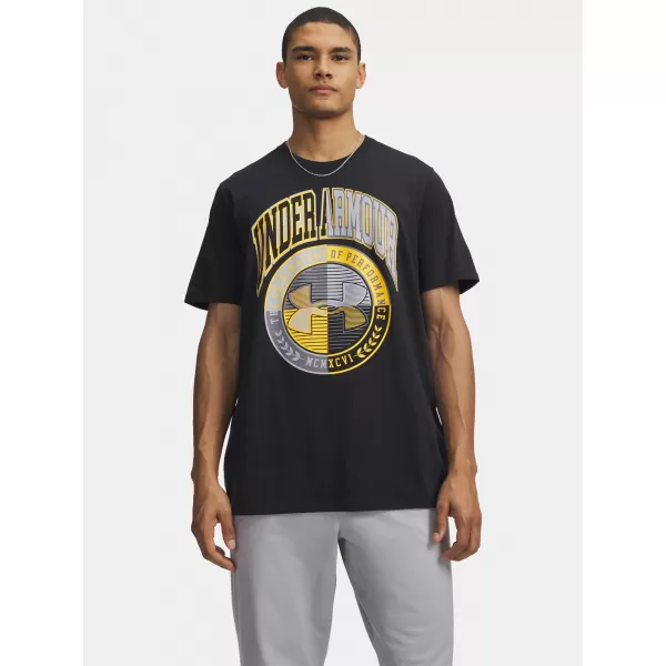  Pánske tričko UNDER ARMOUR M VARSITY CREST SS 6009249-001 ČIERNA 