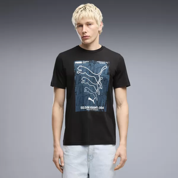  Pánske tričko PUMA GRAPHICS BOX TEE 69436601 PUMA BLACK 
