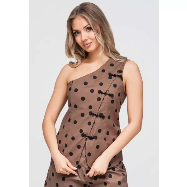 Dámska blúza OMBRE OW-TS-E0061 BROWN 