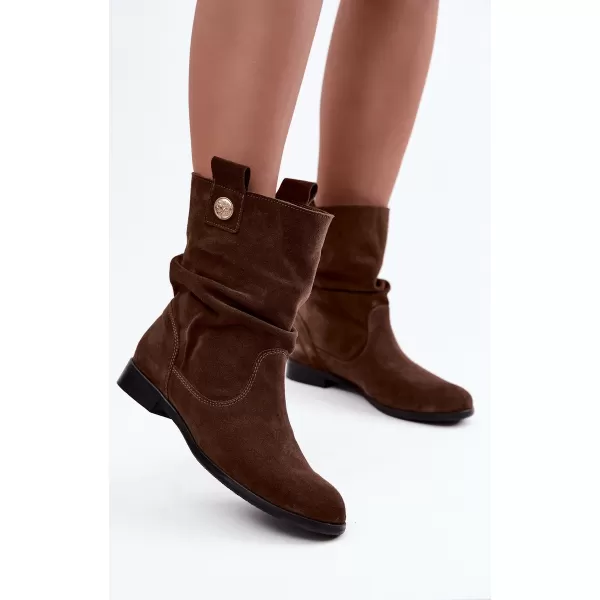  Dámske členkové topánky ZAZOO 4210 CHOCOLATE 