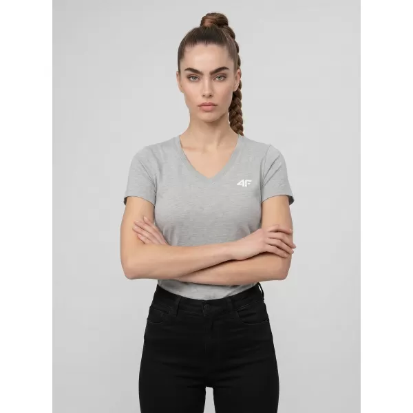  Dámske tričko 4F WMM00TTSHF3307 COLD LIGHT GREY MELANGE 
