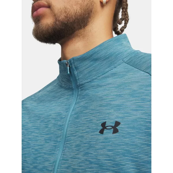  Pánske tričko UNDER ARMOUR TECH TEXTURED 1/2 ZIP 1382797-466 MODRÁ 