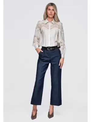 Dámska košeľa OMBRE OW-SH-E0075 BEIGE