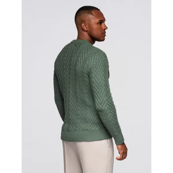  Pánsky sveter OMBRE OM-SWSW-0190 MUTED GREEN 