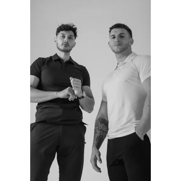  Pánske tričká NEBBIA MIKE MUSCLE FIT POLO 157 WHITE 