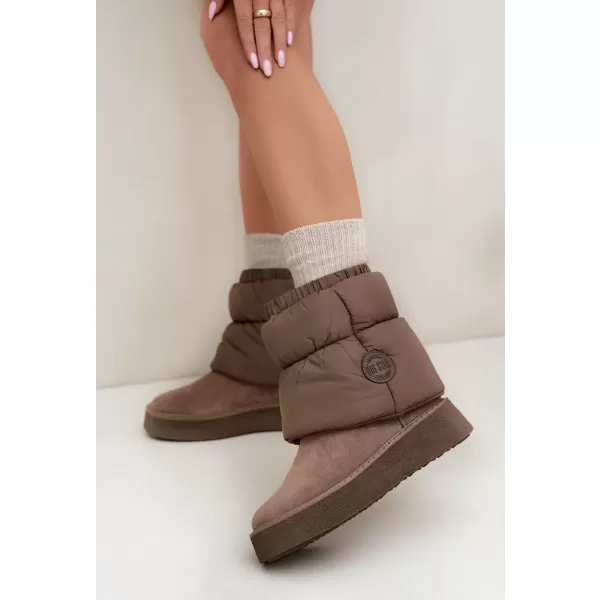 Dámske snehule BIG STAR SHOES UU274732 DARK BEIGE 