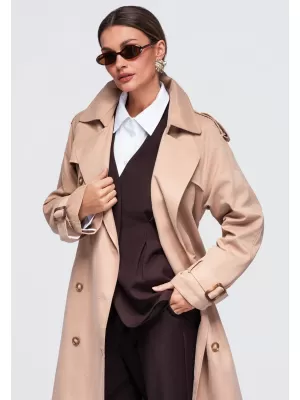 Dámsky kabát OMBRE OW-COLC-0121 BEIGE